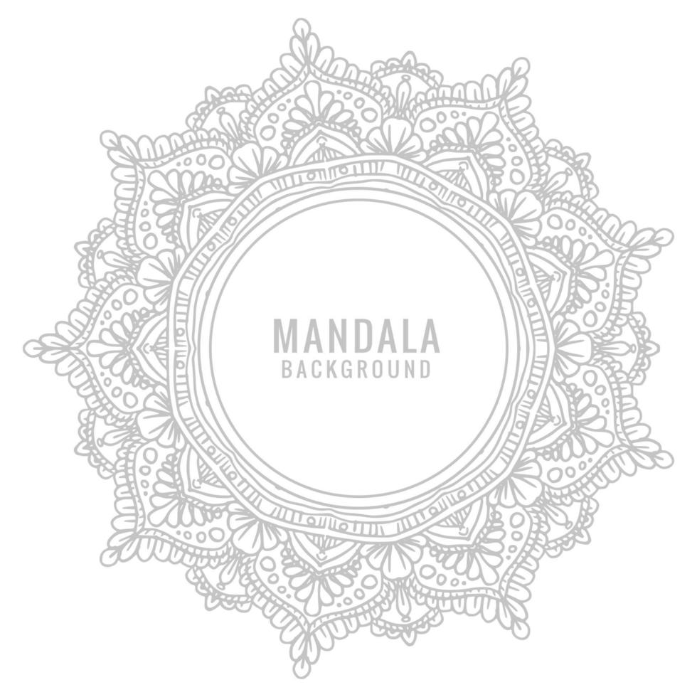 mandala décoratif de couleur grise sur fond blanc vecteur