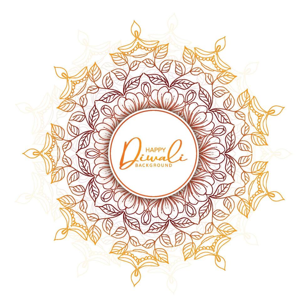 joyeux diwali festif fond de célébration de mandala coloré vecteur