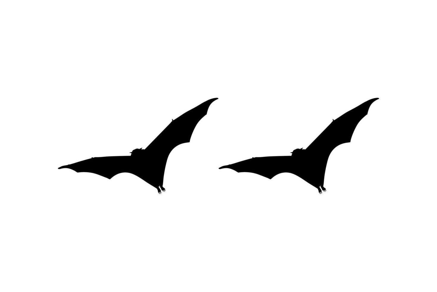 silhouette de la paire de renard volant ou de chauve-souris pour l'icône, le symbole, le pictogramme, le logo, le site Web ou l'élément de conception graphique. illustration vectorielle vecteur