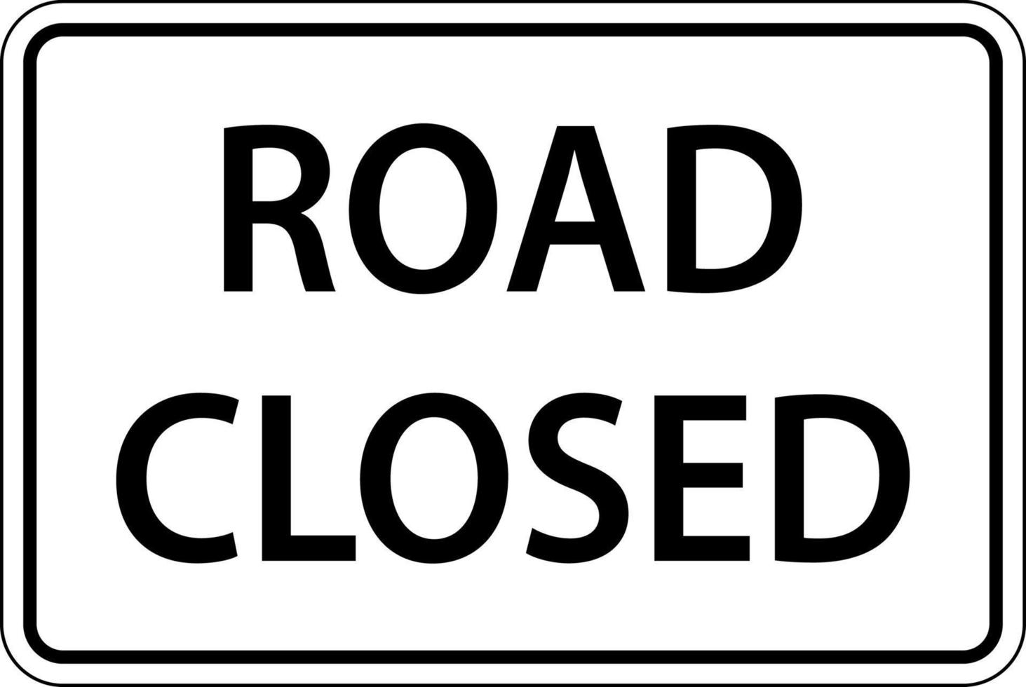 route fermée signe sur fond blanc vecteur