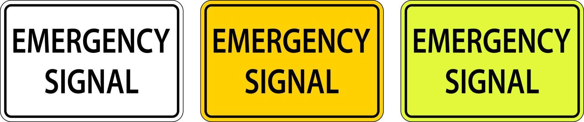 Panneau de signalisation de signal d'urgence sur fond blanc vecteur