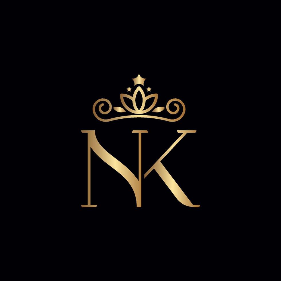 or nk logo couronne beauté vecteur