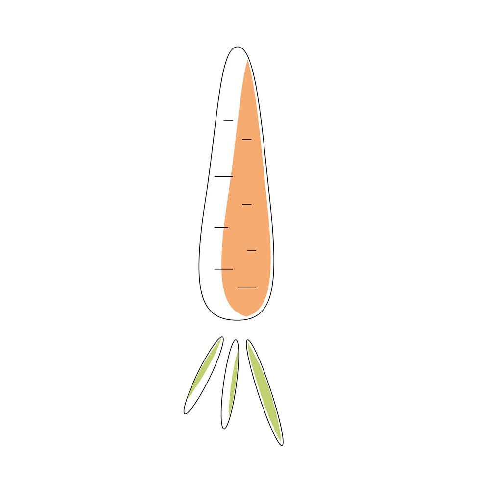 carotte d'illustration vectorielle numérique isolée sur fond blanc. aliments sains. vecteur