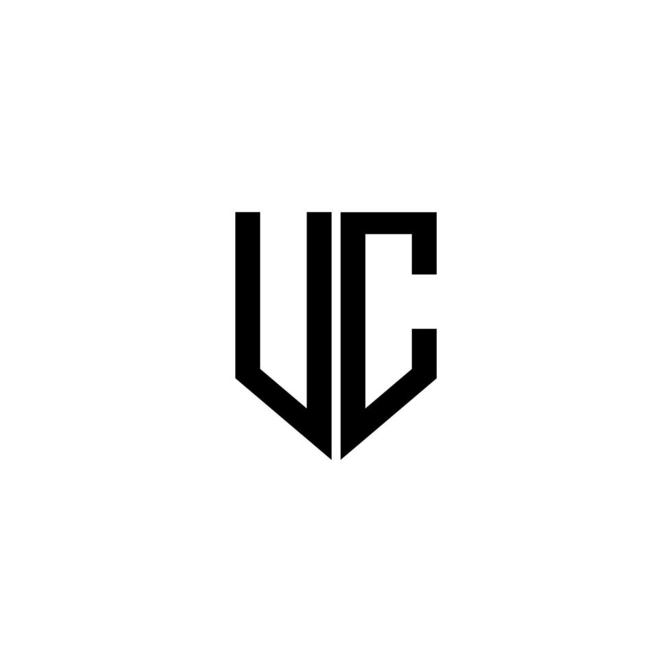 création de logo de lettre uc avec un fond blanc dans l'illustrateur. logo vectoriel, dessins de calligraphie pour logo, affiche, invitation, etc. vecteur