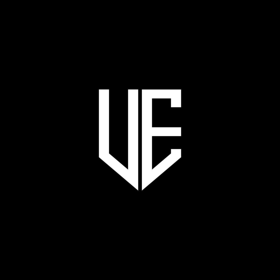 création de logo de lettre ue avec fond noir dans l'illustrateur. logo vectoriel, dessins de calligraphie pour logo, affiche, invitation, etc. vecteur