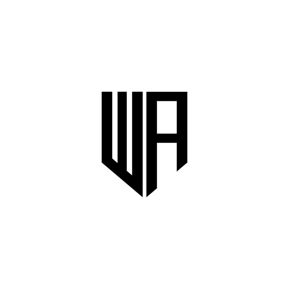 création de logo de lettre wa avec un fond blanc dans l'illustrateur. logo vectoriel, dessins de calligraphie pour logo, affiche, invitation, etc. vecteur