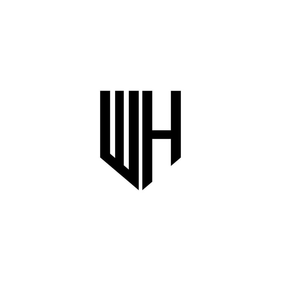 création de logo de lettre wh avec un fond blanc dans l'illustrateur. logo vectoriel, dessins de calligraphie pour logo, affiche, invitation, etc. vecteur