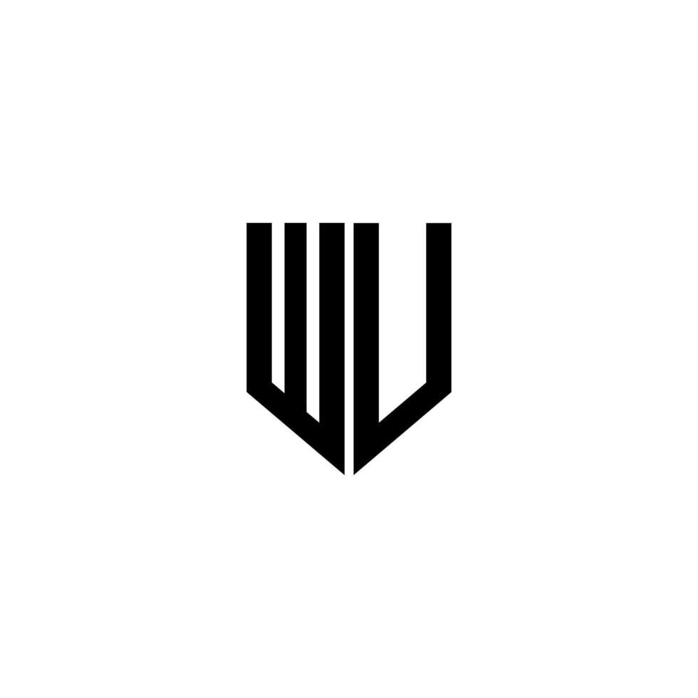 création de logo de lettre wu avec un fond blanc dans l'illustrateur. logo vectoriel, dessins de calligraphie pour logo, affiche, invitation, etc. vecteur