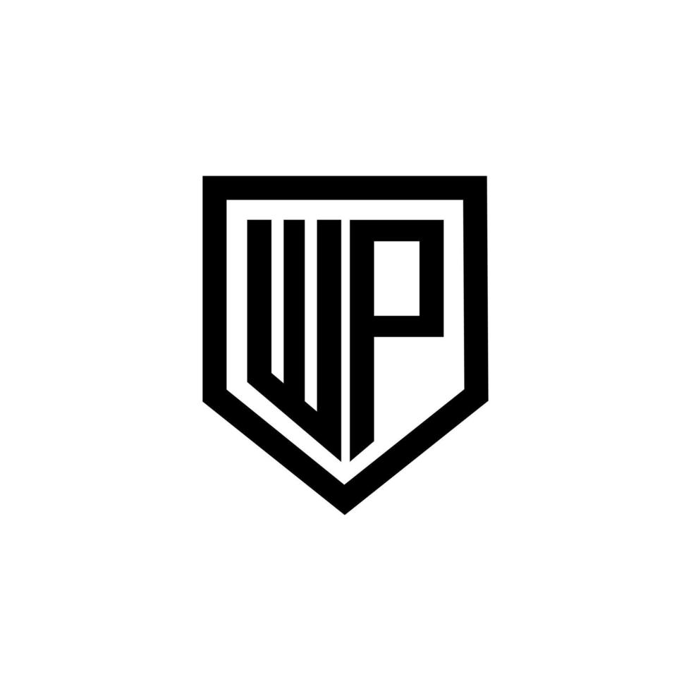 création de logo de lettre wp avec un fond blanc dans l'illustrateur. logo vectoriel, dessins de calligraphie pour logo, affiche, invitation, etc. vecteur