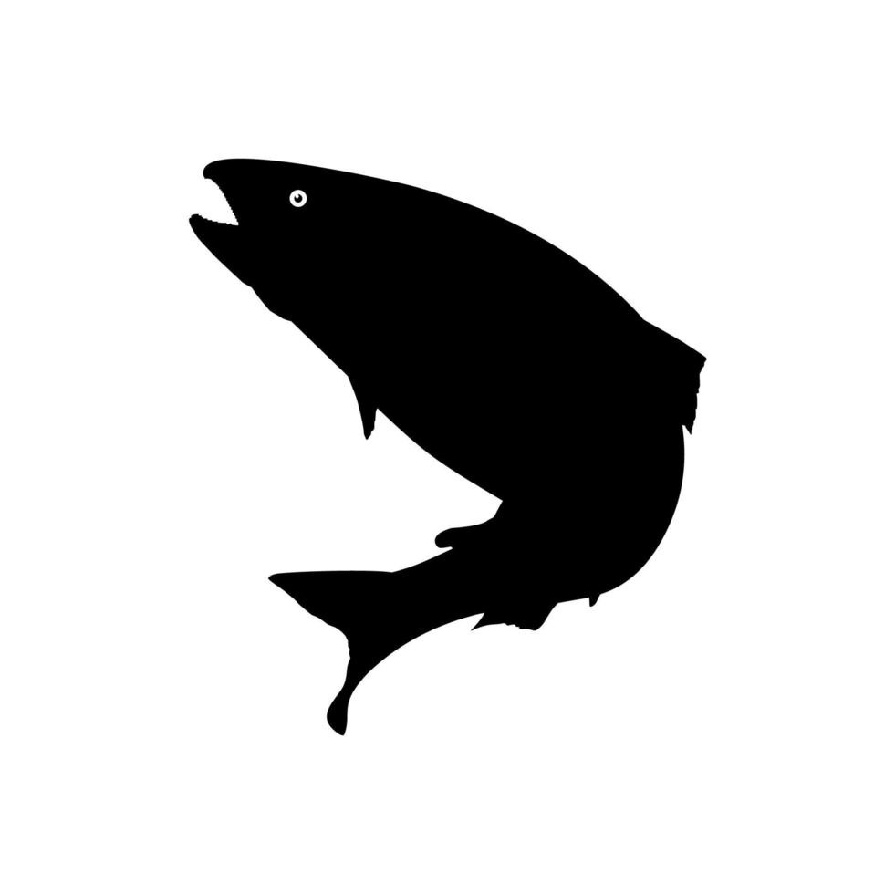 silhouette de poisson saumon pour l'icône, le symbole, le logo, le pictogramme, les applications, le site Web ou l'élément de conception graphique. illustration vectorielle vecteur