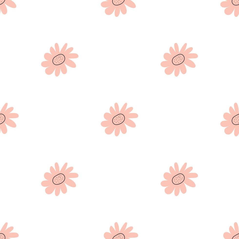 motif floral vectorielle continue avec des fleurs. flore printanière. style enfant simple dessiné à la main. jolie petite pour tissu, textile, papier peint. papier numérique sur fond blanc vecteur