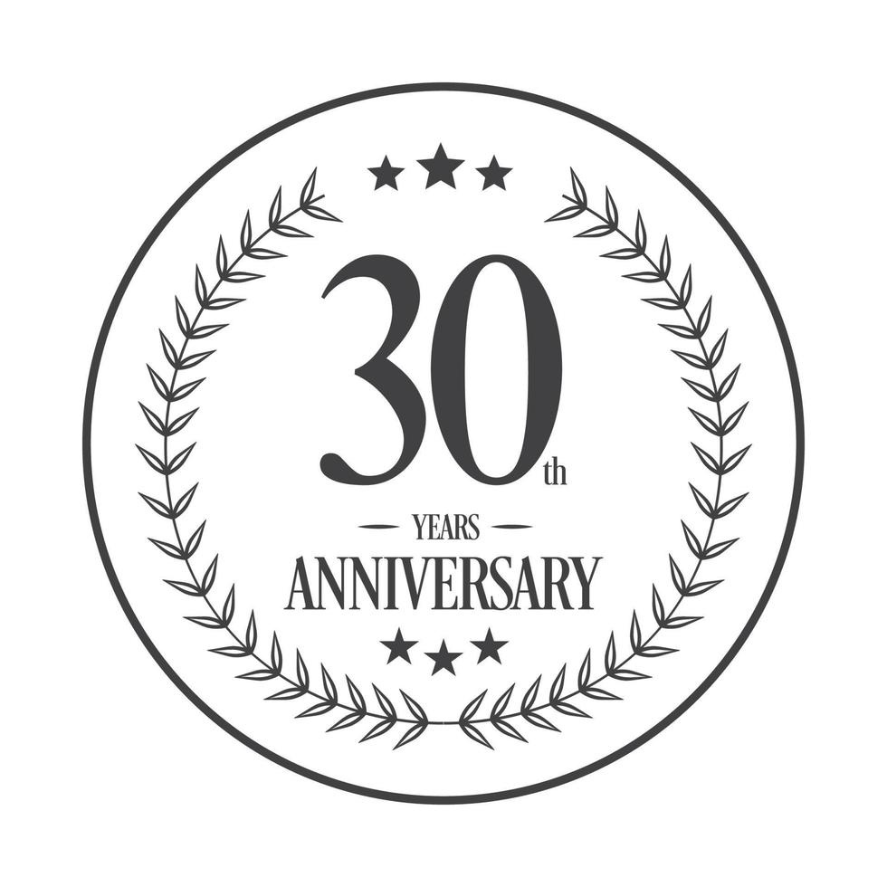 vecteur d'illustration de logo de luxe 30e anniversaire. illustration vectorielle gratuite vecteur gratuit