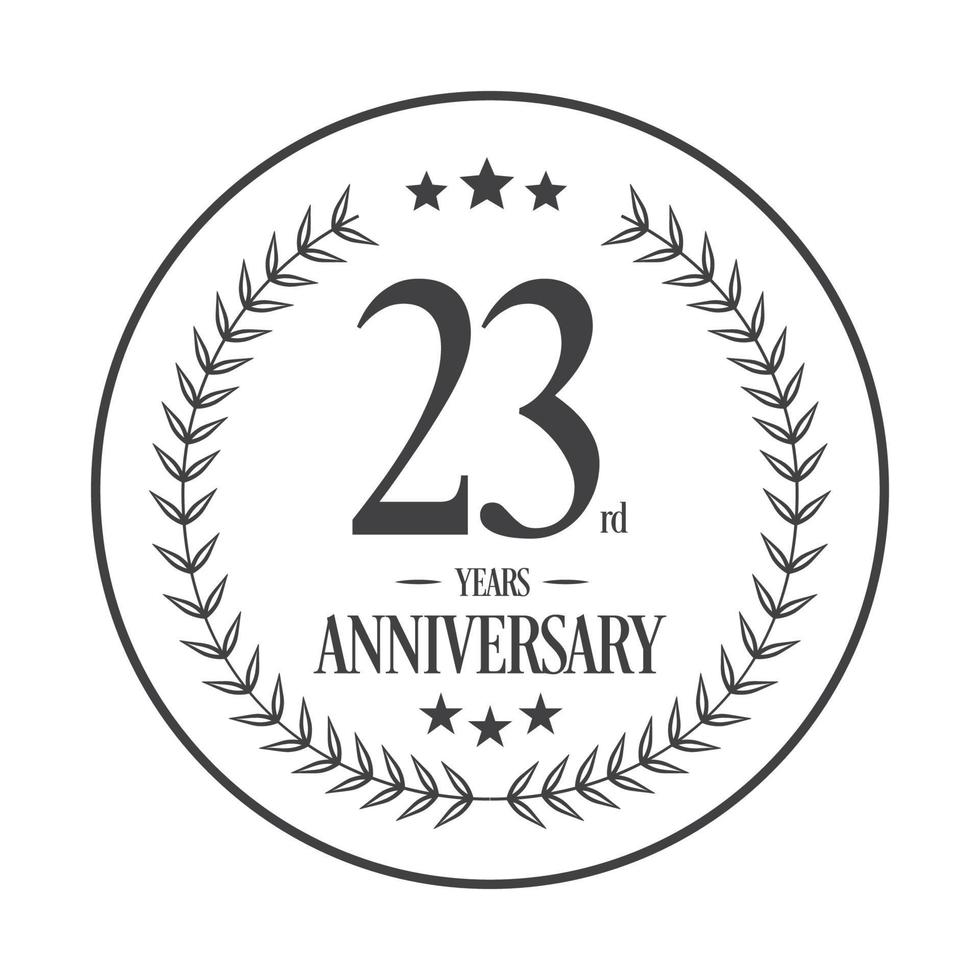 vecteur d'illustration de logo de luxe 23e anniversaire. illustration vectorielle gratuite vecteur gratuit