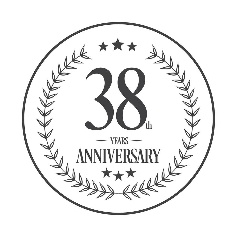 vecteur d'illustration de logo de luxe 38 anniversaire. illustration vectorielle libre vecteur libre