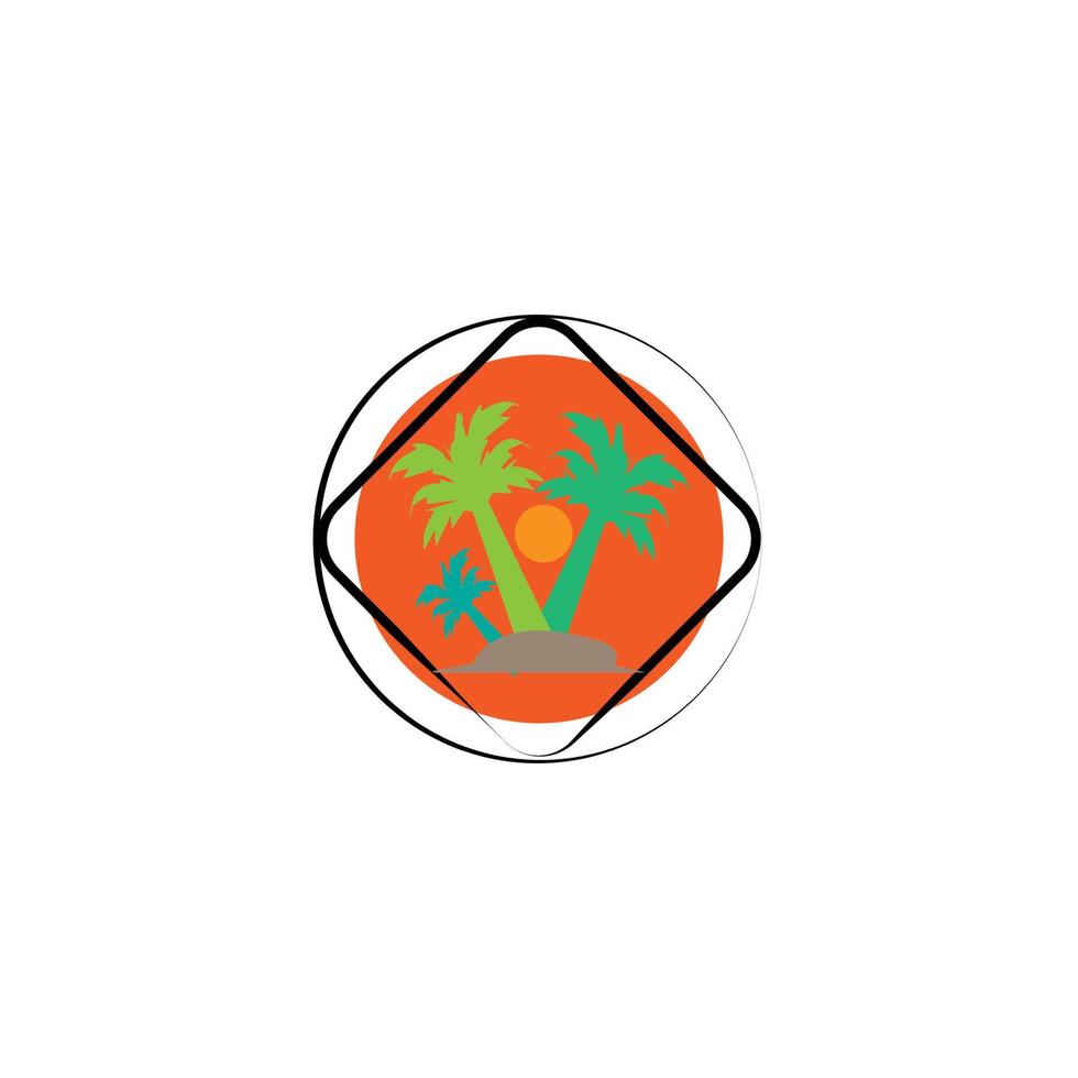 cocotier icône image illustration vecteur conception plage paysage symbole