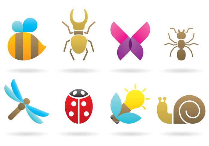 Logos d'insectes vecteur