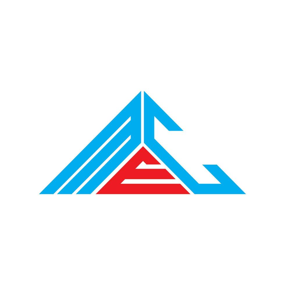 conception créative du logo de lettre mec avec graphique vectoriel, logo mec simple et moderne en forme de triangle. vecteur