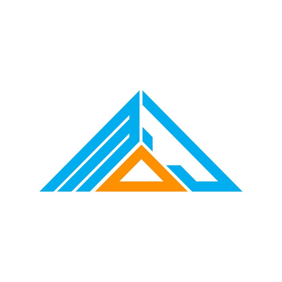 conception créative de logo de lettre moj avec graphique vectoriel, logo moj simple et moderne en forme de triangle. vecteur