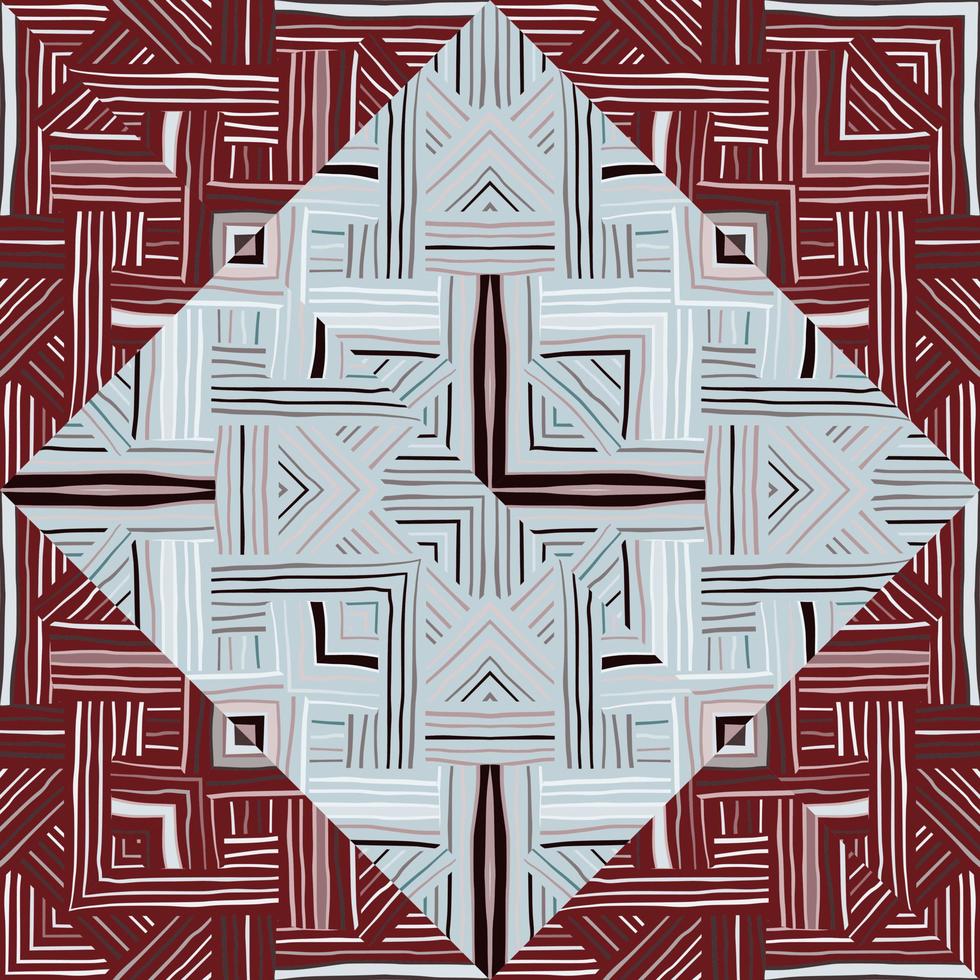 ornement vintage de rayures créatives. modèle sans couture de mosaïque de lignes tribales. carrelage ethnique géométrique abstrait vecteur