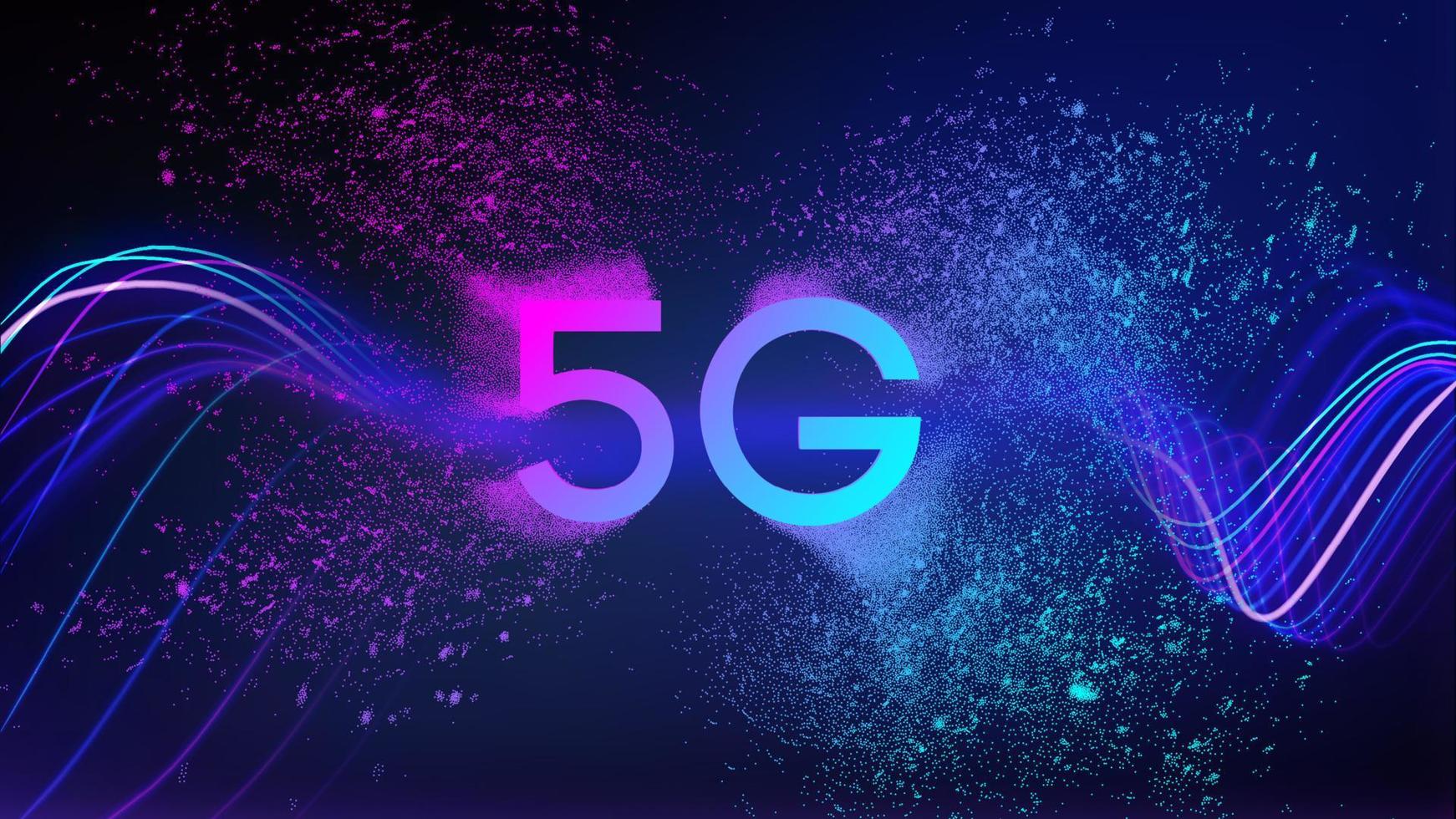 Fond de technologie de réseau 5g. concept de transfert de données vectoriel 5g. eps 10