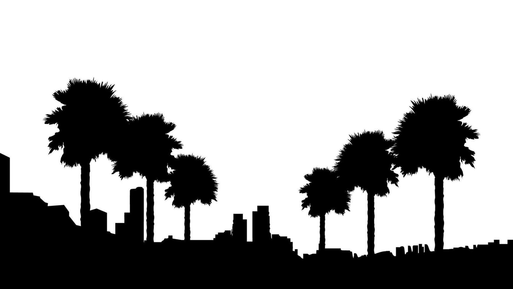 silhouette de vecteur de plage de palmiers. cocotier sur le vecteur de la plage. eps 10