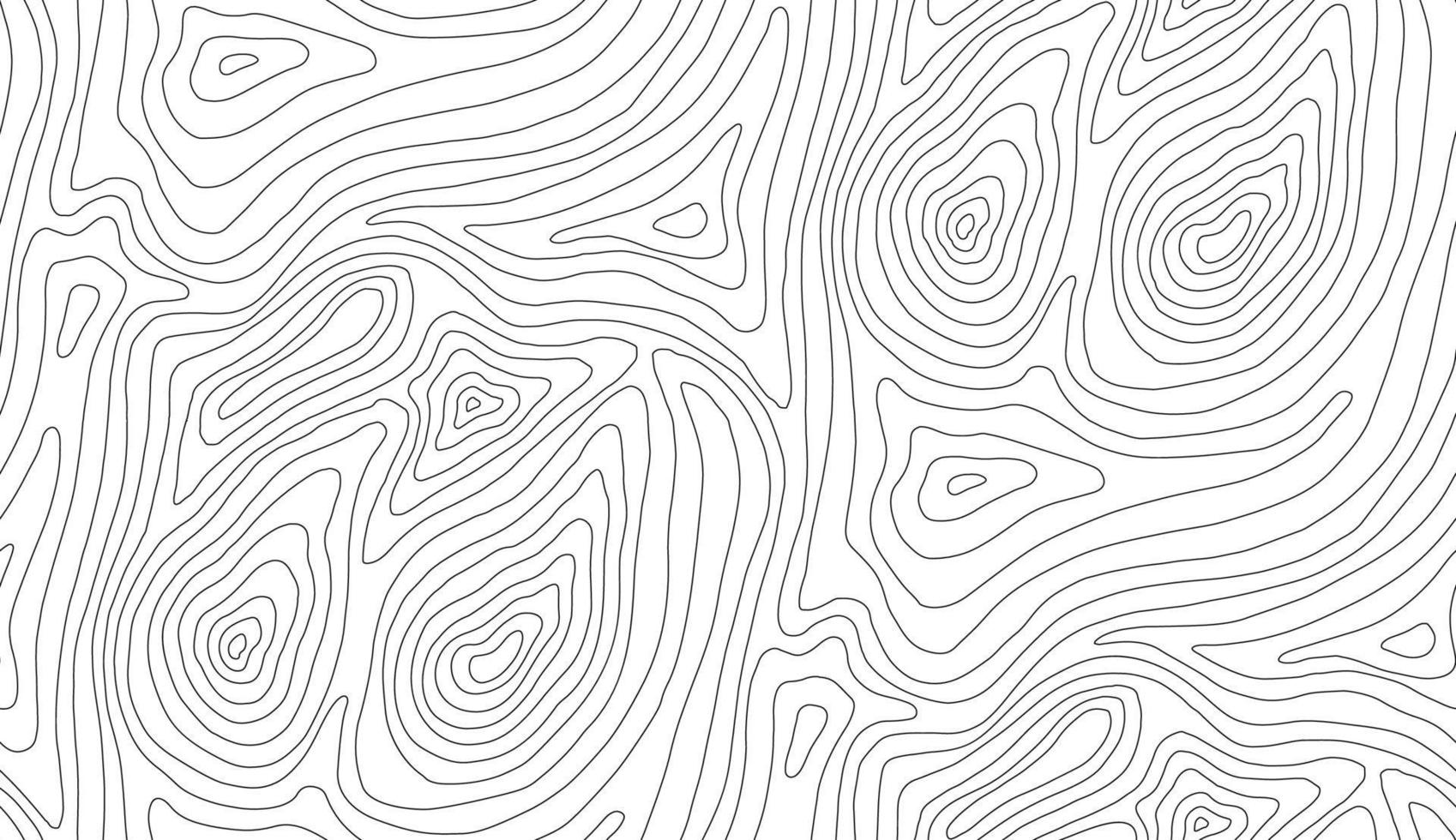 fond de carte topographique vectorielle continue blanc sur noir. modèle sans couture de carte de topographie de ligne. sentier de randonnée en montagne sur terrain. grille géographique de fond de contour. vecteur