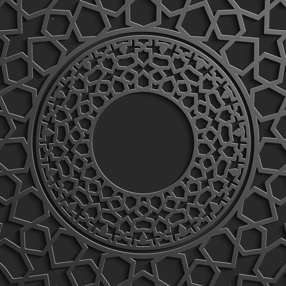 fond géométrique de motif islamique noir. illustration vectorielle de style oriental ramadan kareem. motif vectoriel ramadan moubarak. illustration d'ornement arabe. eps10.