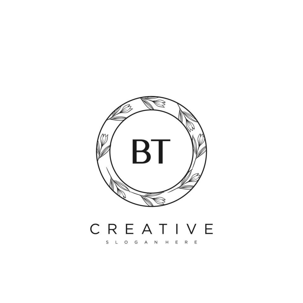 bt lettre initiale fleur logo modèle vecteur art vectoriel premium