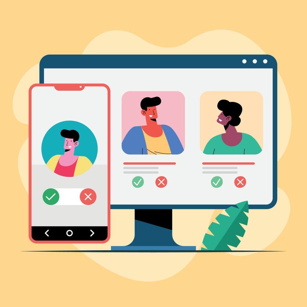 technologie d'application de rencontre en ligne vecteur