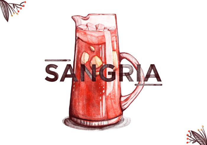 Fond d'aquarelle Sangria gratuit vecteur