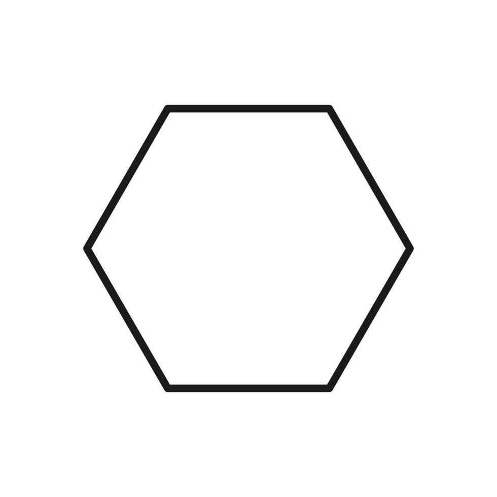 contour d'icône de vecteur de symbole de forme hexagonale pour l'élément d'interface utilisateur de conception graphique créative dans une illustration de pictogramme