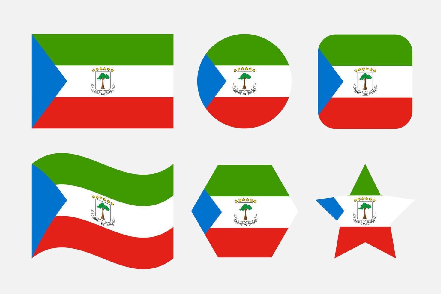 illustration simple du drapeau de la guinée équatoriale pour le jour de lindépendance ou les élections vecteur