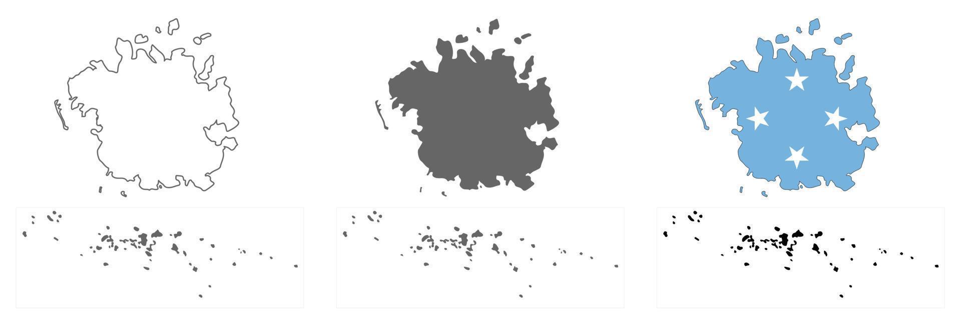 états fédérés de micronésie très détaillés avec carte de pohnpei avec bordures isolées en arrière-plan vecteur