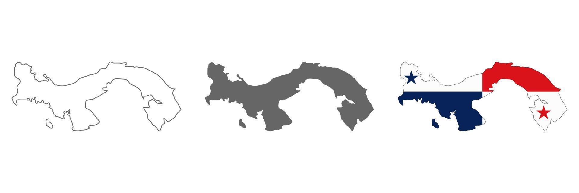 Carte de Panama très détaillée avec des frontières isolées sur fond vecteur