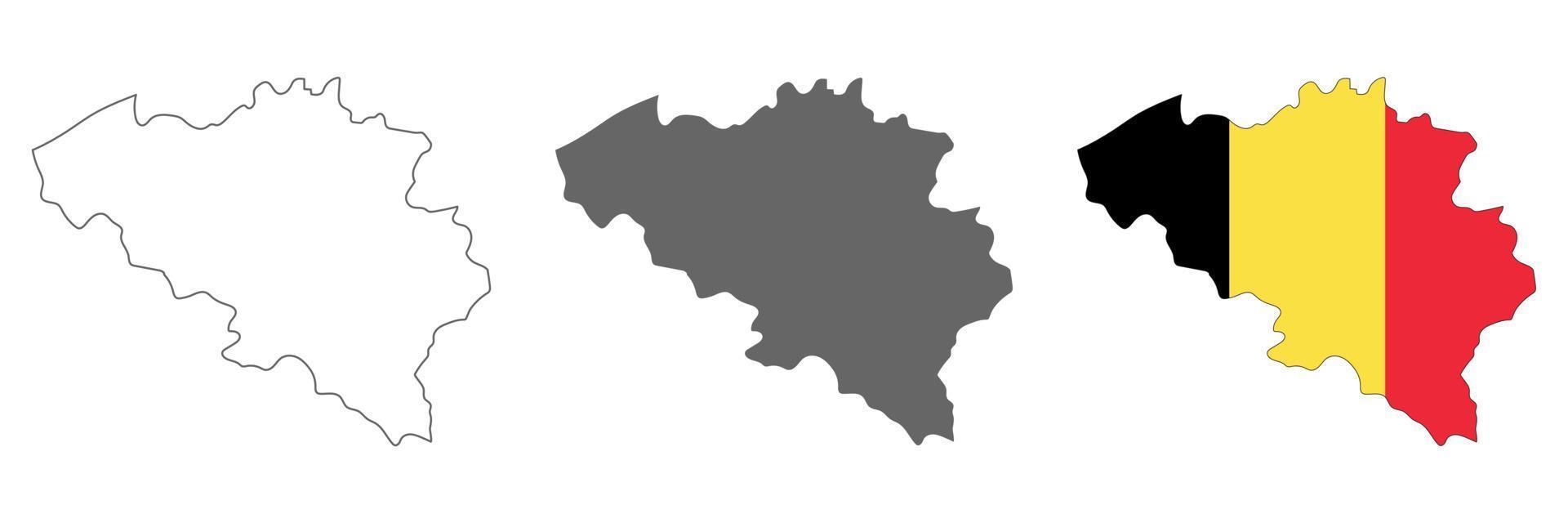 Carte de Belgique très détaillée avec des frontières isolées sur fond vecteur