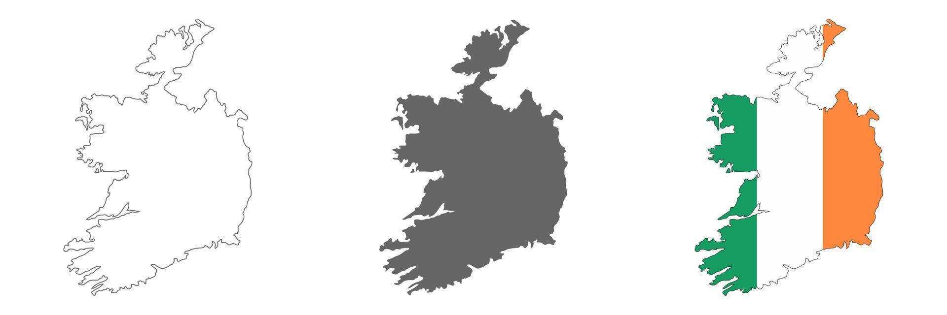 Carte de l'Irlande très détaillée avec des frontières isolées sur fond vecteur