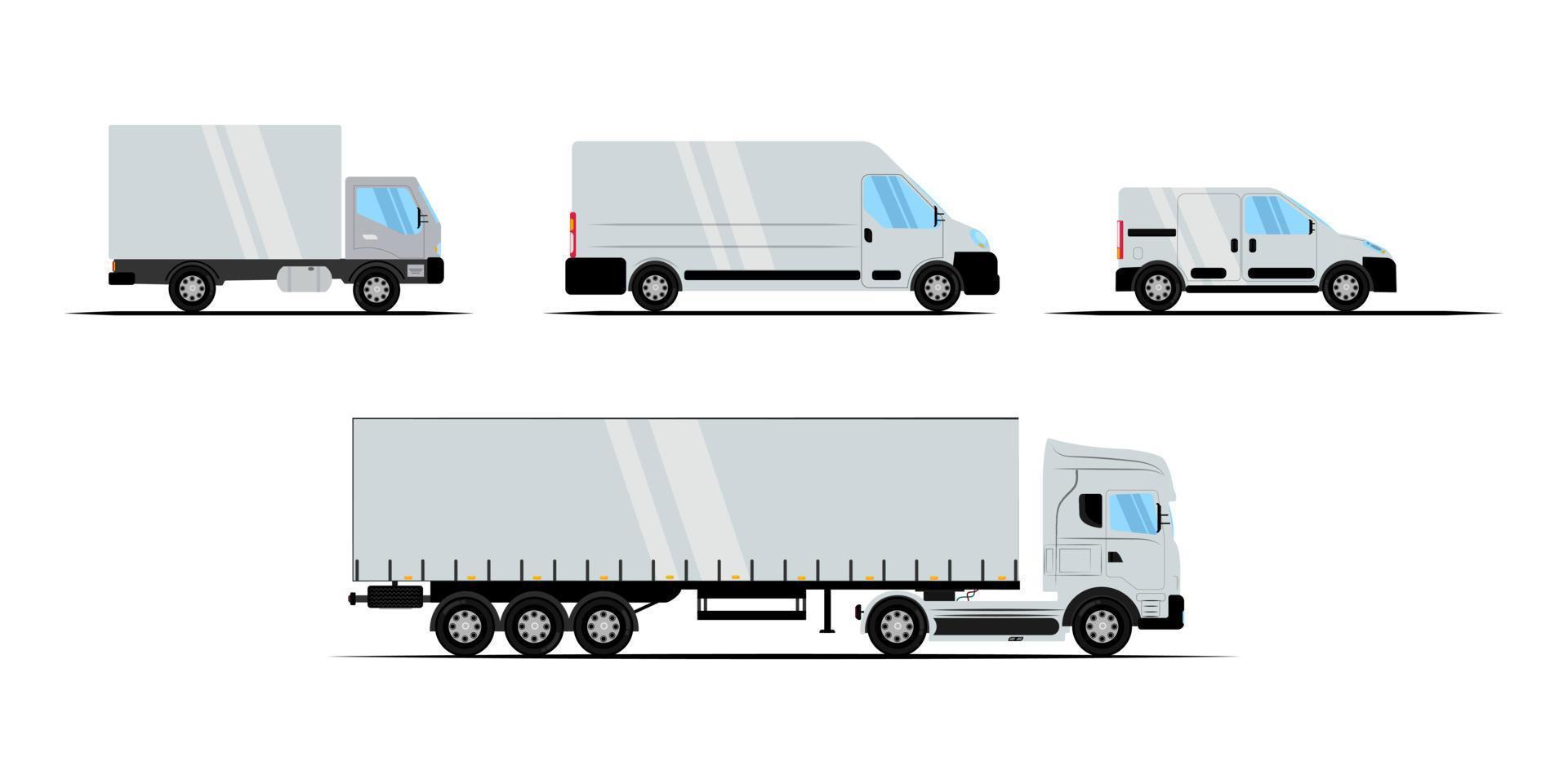 ensemble de voitures, camions, sur fond transparent vecteur