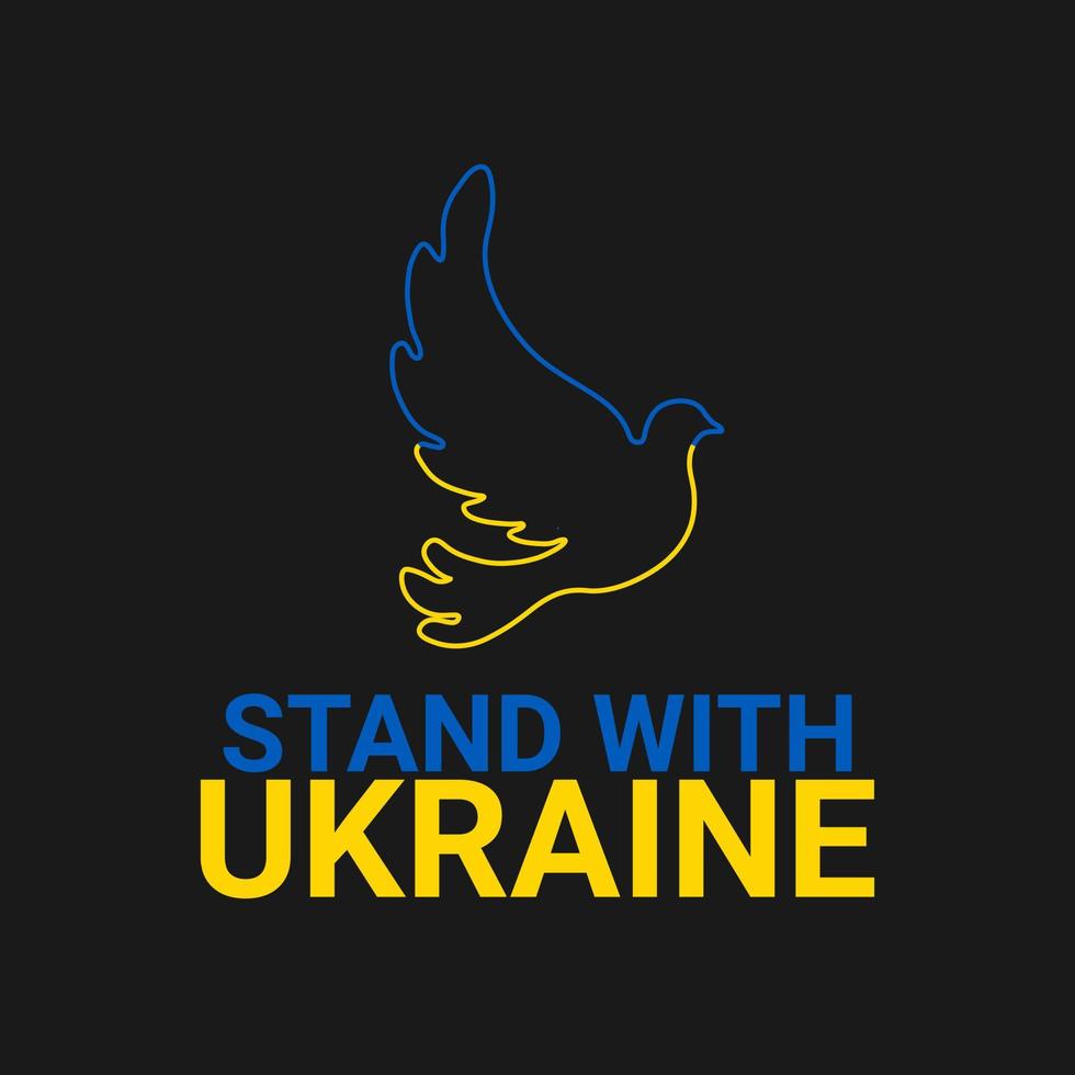 drapeau ukrainien couleur oiseau colombe illustration vectorielle vecteur