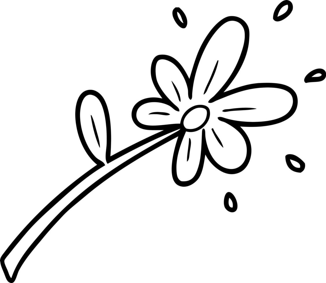 fleur de dessin au trait vecteur