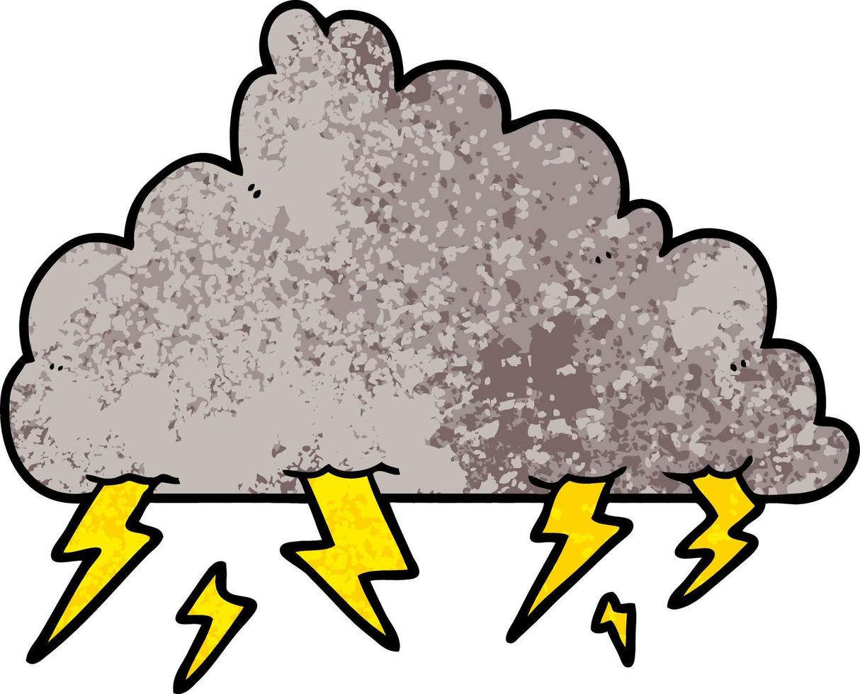 dessin animé doodle nuage d'orage vecteur