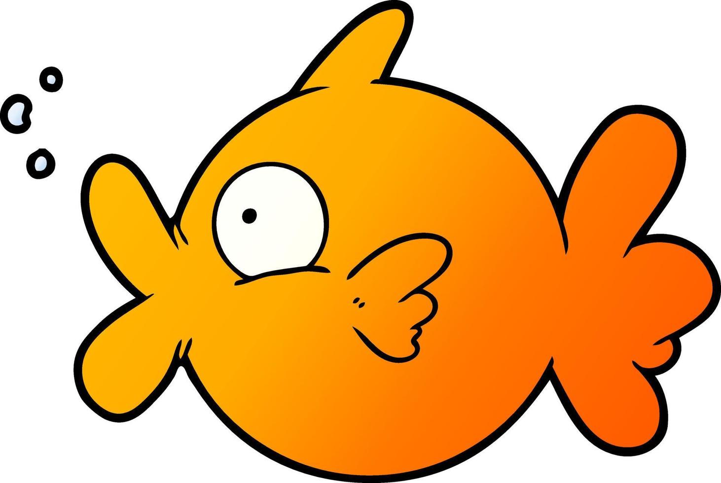 poisson de personnage de dessin animé doodle vecteur