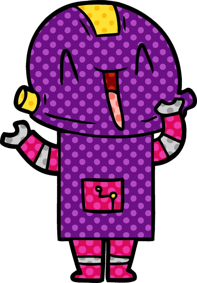 robot de personnage de dessin animé doodle vecteur