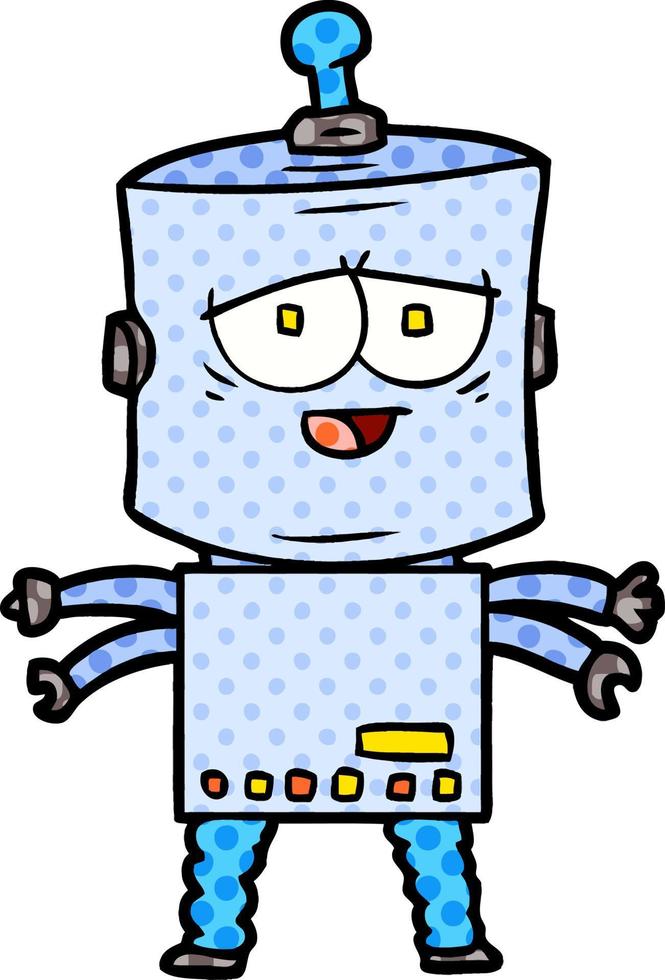 robot de personnage de dessin animé doodle vecteur