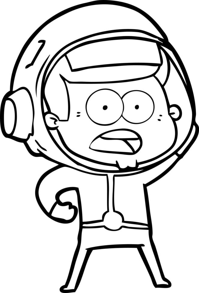 dessin animé surpris astronaute vecteur