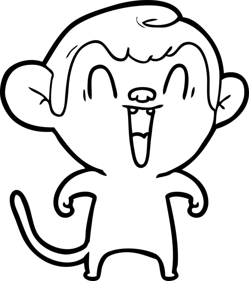 dessin animé singe qui rit vecteur