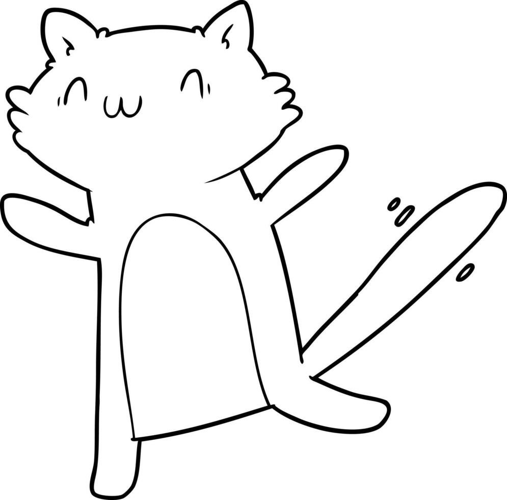 chat de danse de dessin animé vecteur