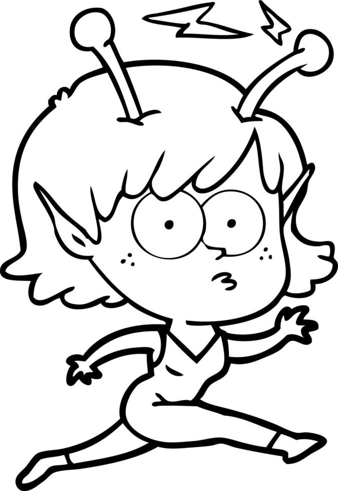 fille extraterrestre de dessin animé vecteur