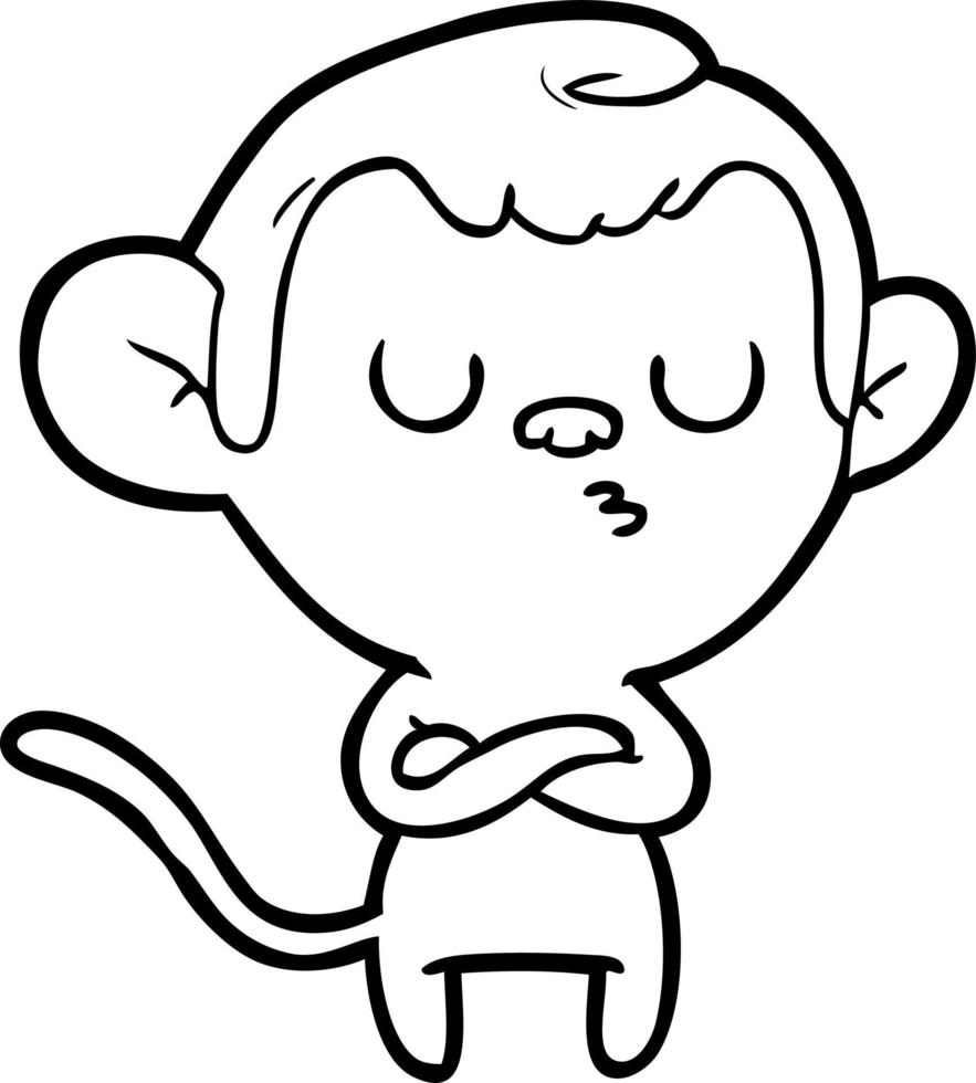 singe agacé de dessin animé vecteur