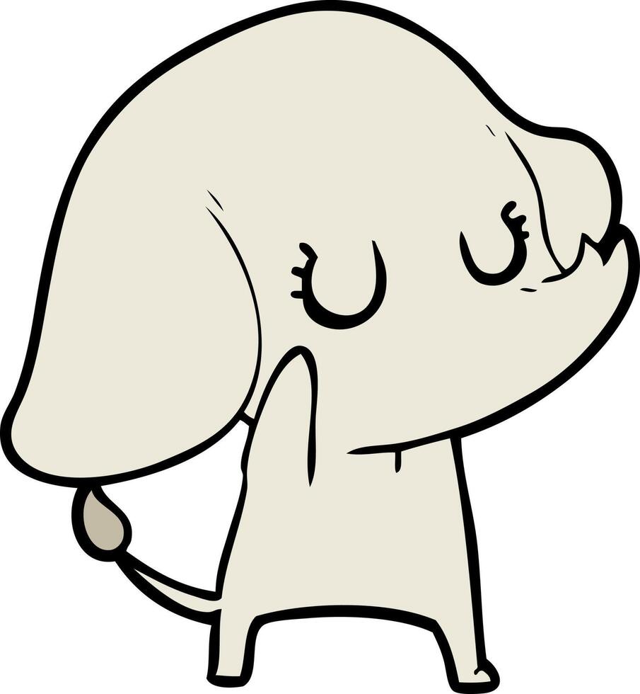 éléphant de dessin animé mignon vecteur