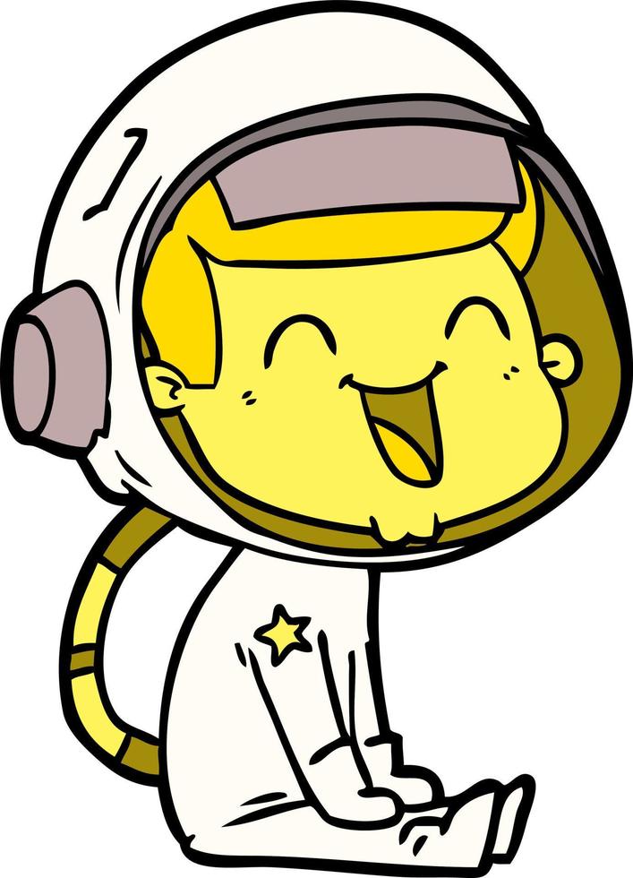 heureux, dessin animé, astronaute vecteur